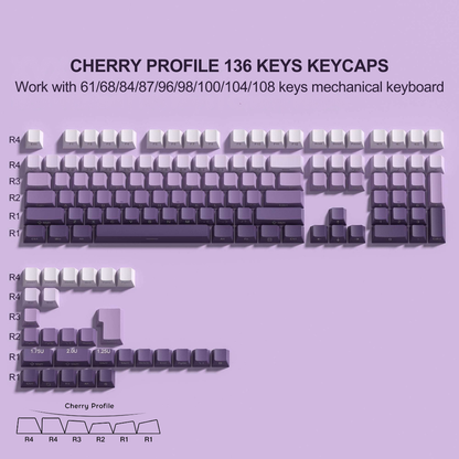EchoBlade Lavender Gradient 136-keys Keycap set