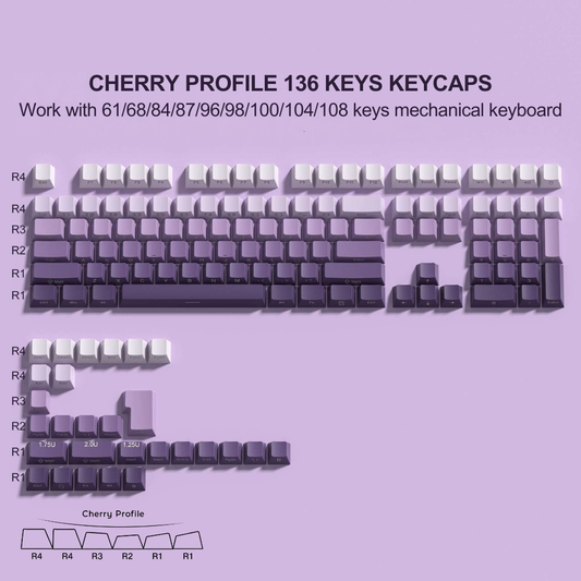 EchoBlade Lavender Gradient 136-keys Keycap set