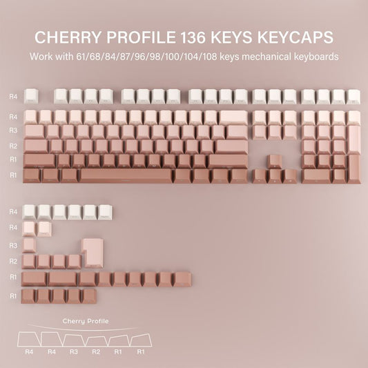 EchoBlade Peach Gradient 136-keys Keycap set